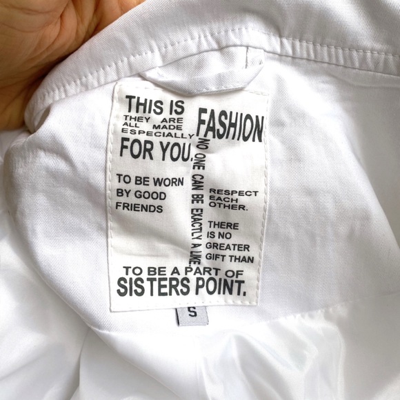 🐚 SISTERS POINT WHITE COTTON TRENCH COAT! - Picture 7 of 11